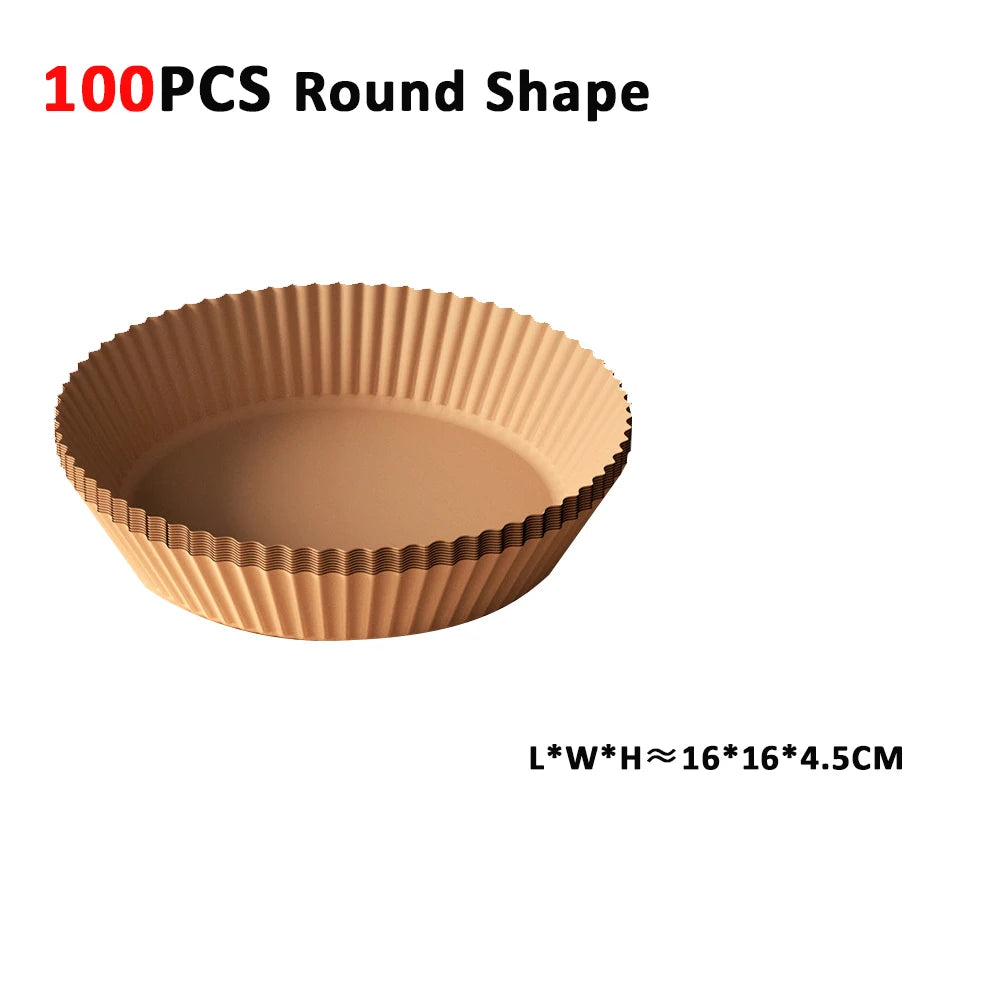 50pcs/set Air Fryer Disposable Paper Parchment Wood Pulp Steamer Cheesecake Air Fryer Accessories Baking Paper For Air Fryer
